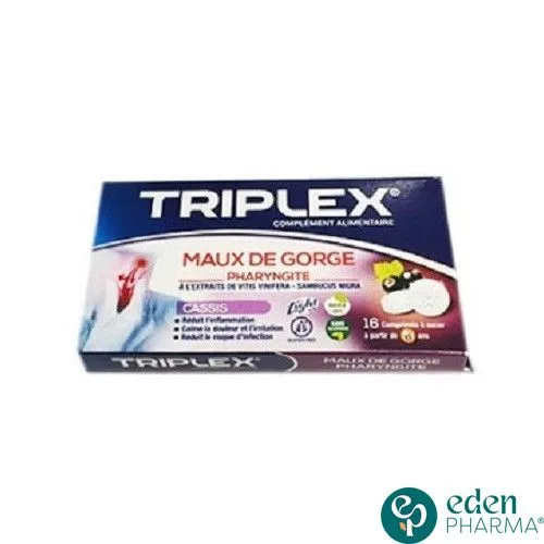 TRIPLEX MAUX DE GORGE CASSIS 16 COMPRIMES