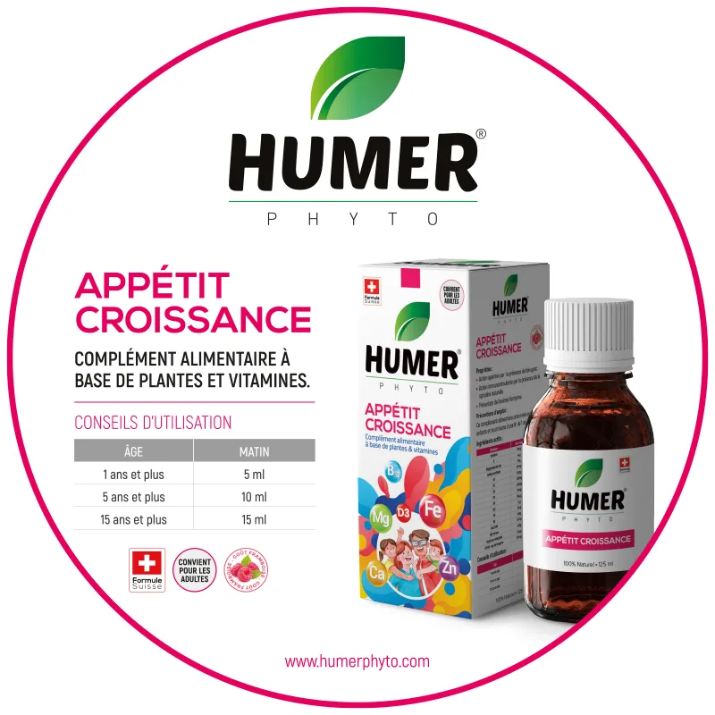 HUMER PHYTO APPETIT CROISSANCE SIROP 125ML