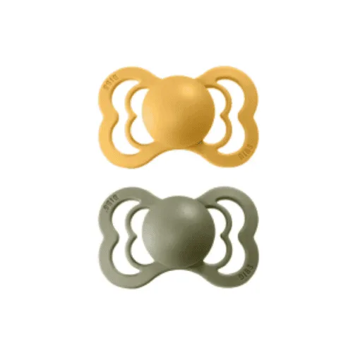 BIBS 2 SUCETTES SUPREME COLLECTION HONEY BEE OLIVE SIZE 1