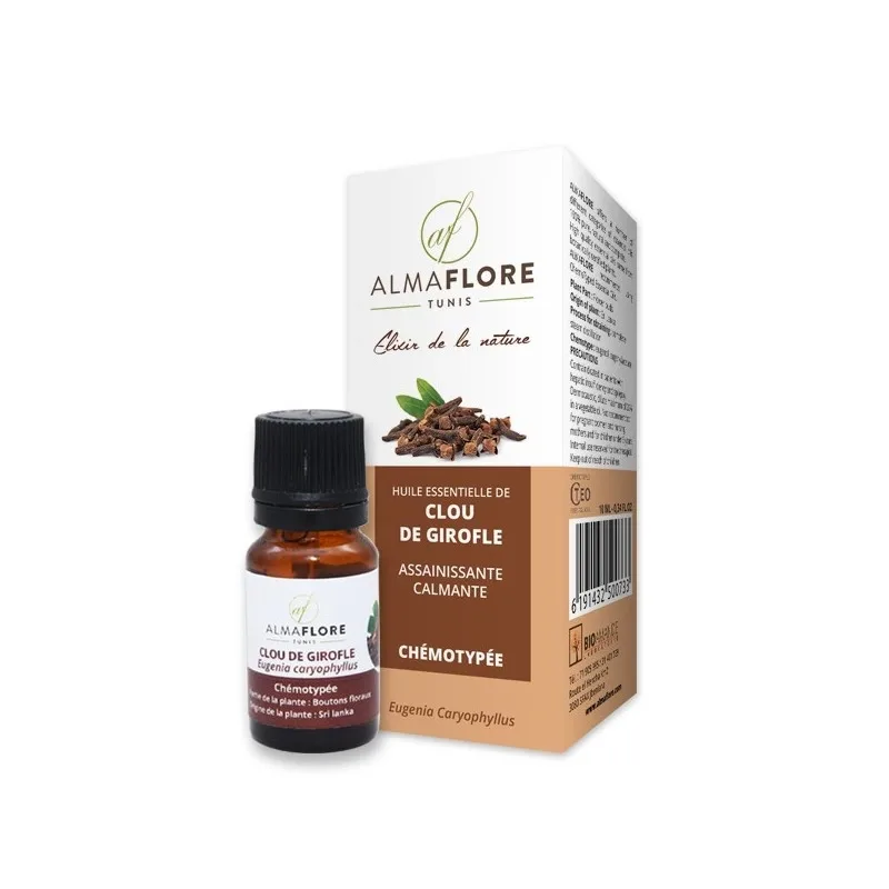 ALMAFLORE HUILE ESSENTIELLE DE CLOUS DE GIROFLE BIO, 10ML