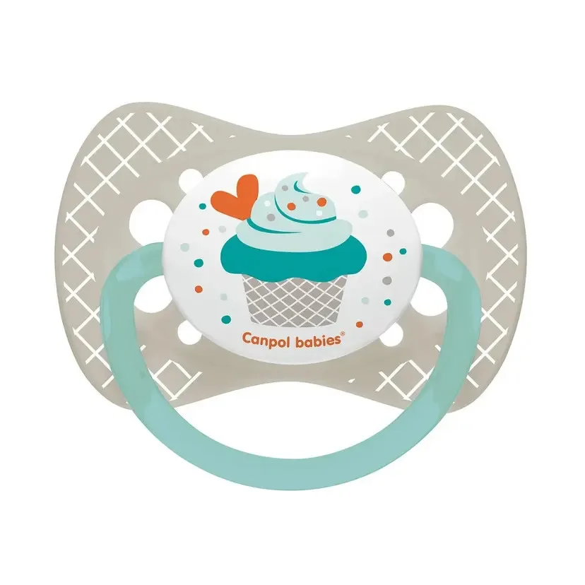 CANPOL BABIES SUCETTE SYMÉTRIQUE CUPCAKE 0-6M GRIS