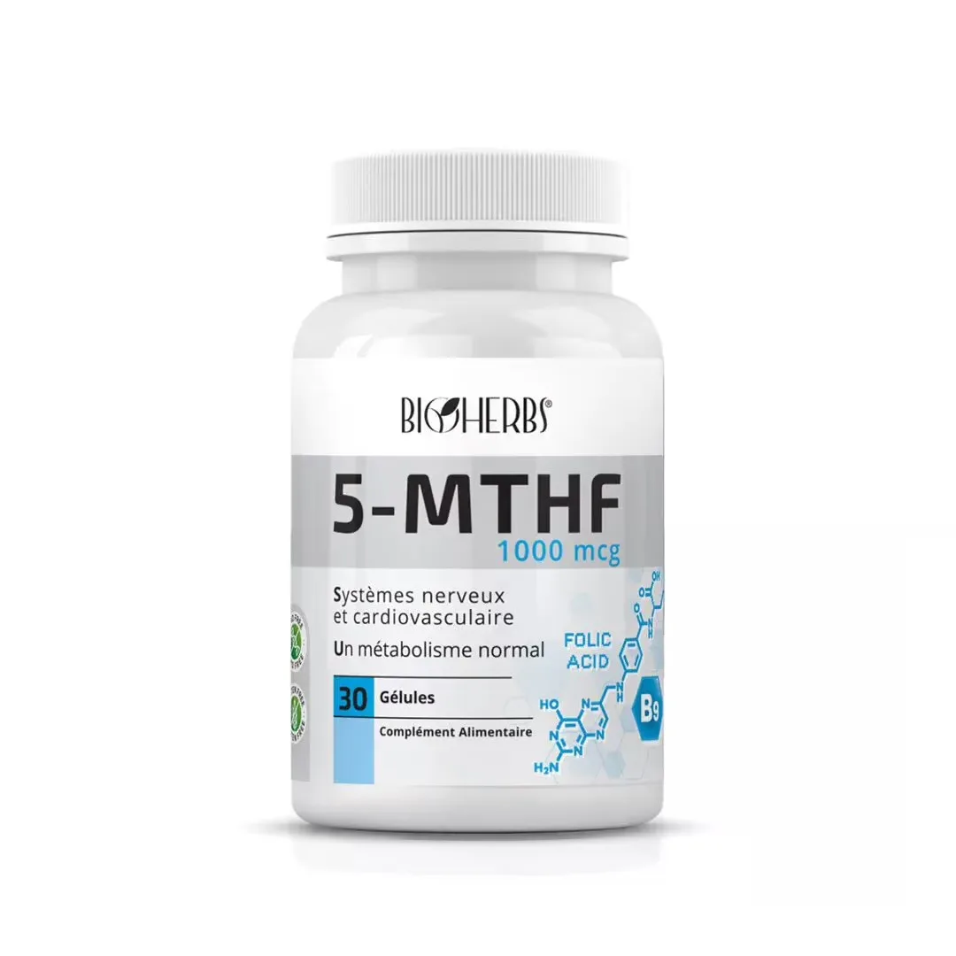 BIOHERBS - 5 MTHF VITAMINE B9 30 GÉLULES