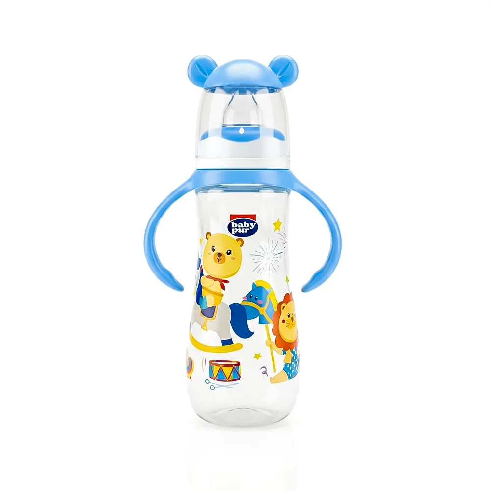 BABY PUR BIBERON EN PLASTIQUE FUNNY AVEC ANSE 250ML REF 72005