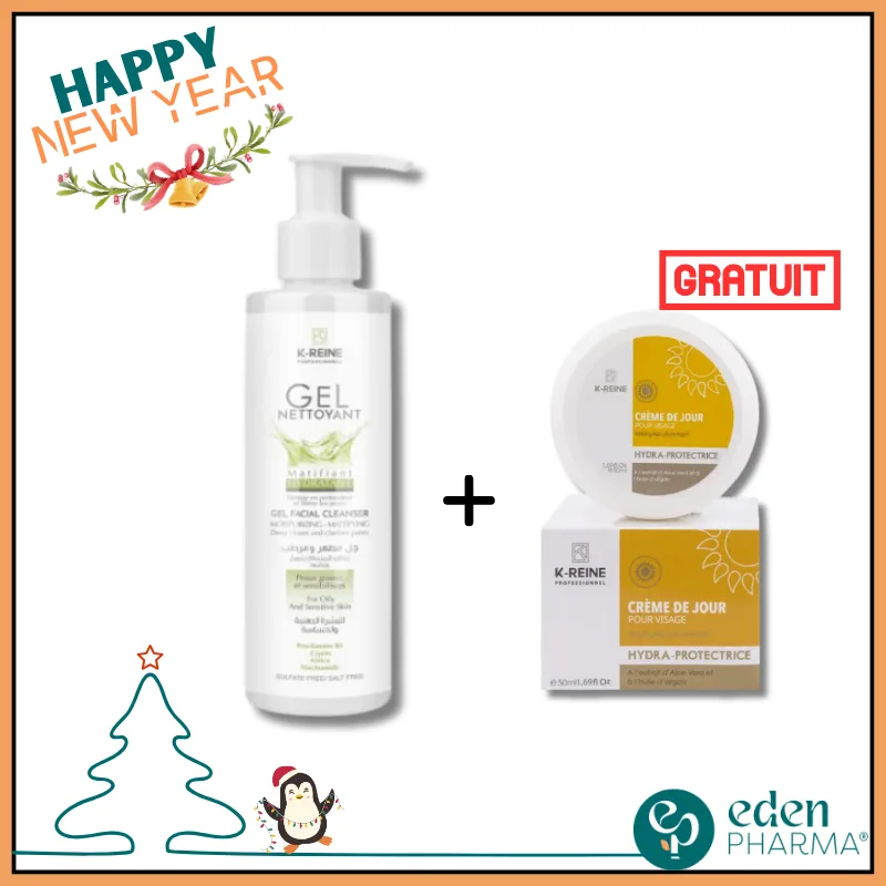 VENTE FLASH K-REINE GEL NETTOYANT MATIFIANT + CREME DE JOUR OFFERT