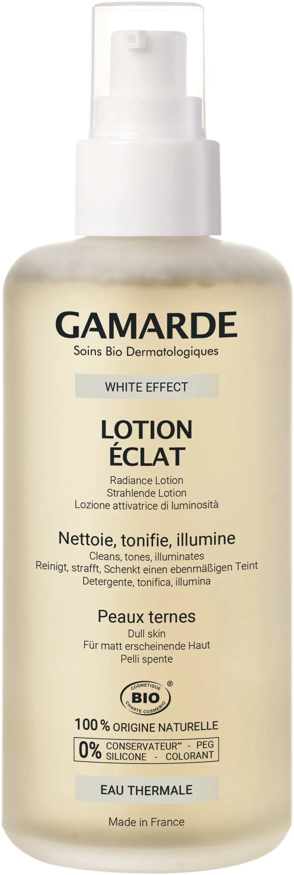 GAMARDE WHITE EFFECT - LOTION ECLAT BIO PEAUX TERNES