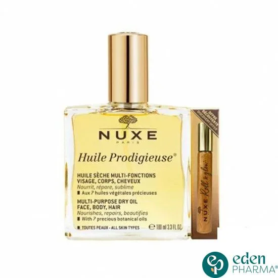 NUXE COFFRET HUILE PROD 100ML+ROLL ON 8ML