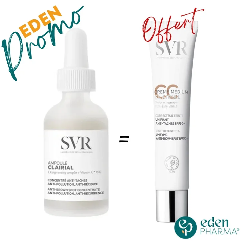 SVR CLAIRIAL AMPOULE 30ML + CLAIRIAL SPF50+ MEDIUM GRATUIT