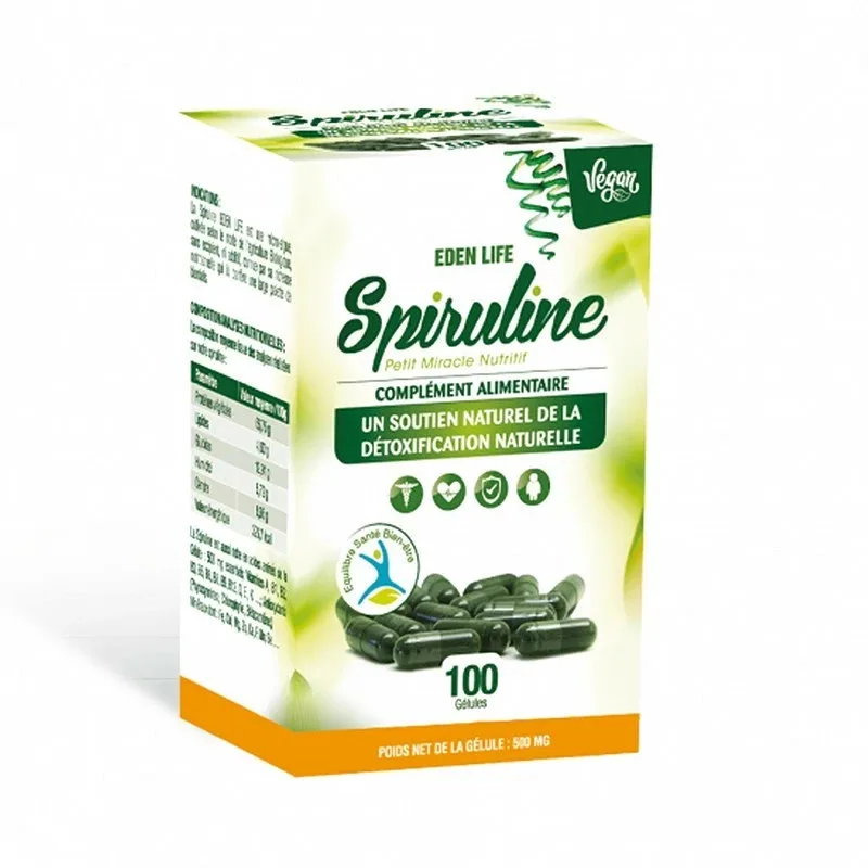 EDEN LIFE SPIRULINE 100 GELULES
