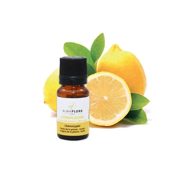 ALMAFLORE HUILE ESSENTIELLE DE CITRON JAUNE BIO, 10ML