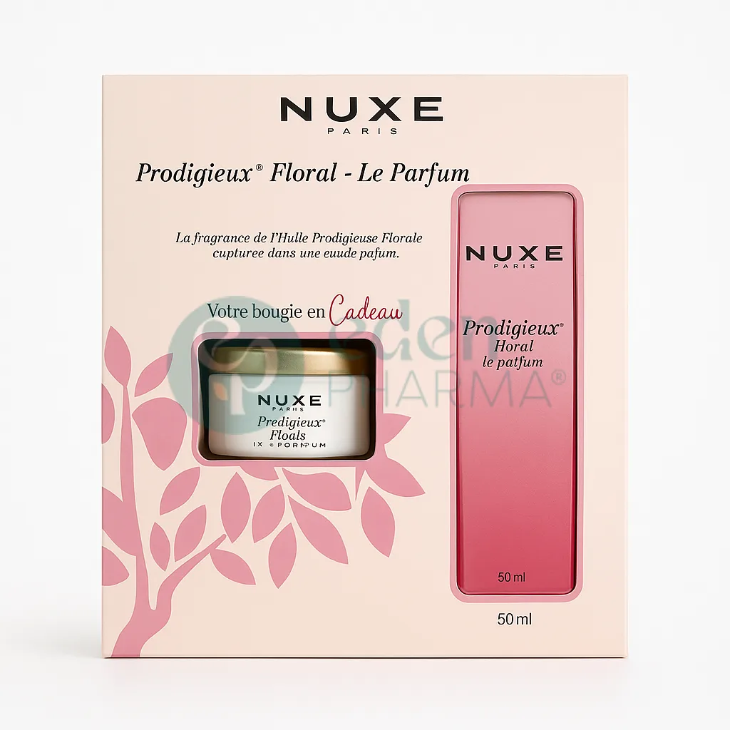 NUXE COFFRET PARFUM PRODIGIEUX FLORAL 50ML + BOUGIE CADEAU