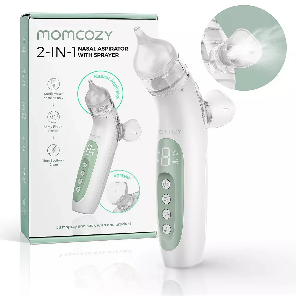 MOMCOZY ASPIRATEUR NASAL BÉBÉ 2-EN-1 AVEC SPRAY