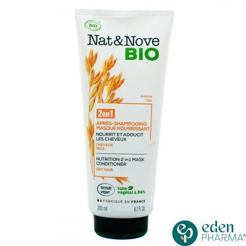 NAT&NOVE BIO 2EN1 APRES-SHAMPOOING MASQUE NOURRISSANT CHEVEUX SECS 200ML