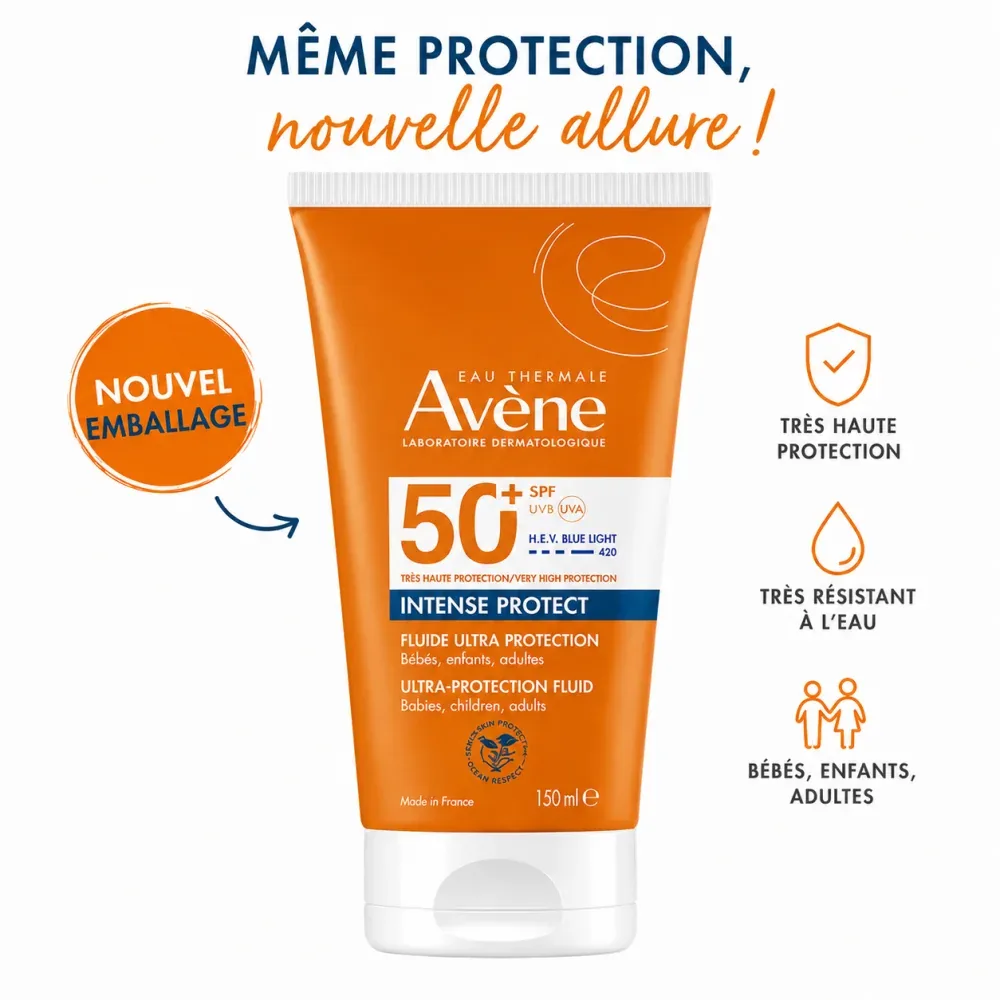 AVENE INTENSE PROTECT FLUIDE ULTRA-RESISTANT A L EAU SPF50+, 150ML