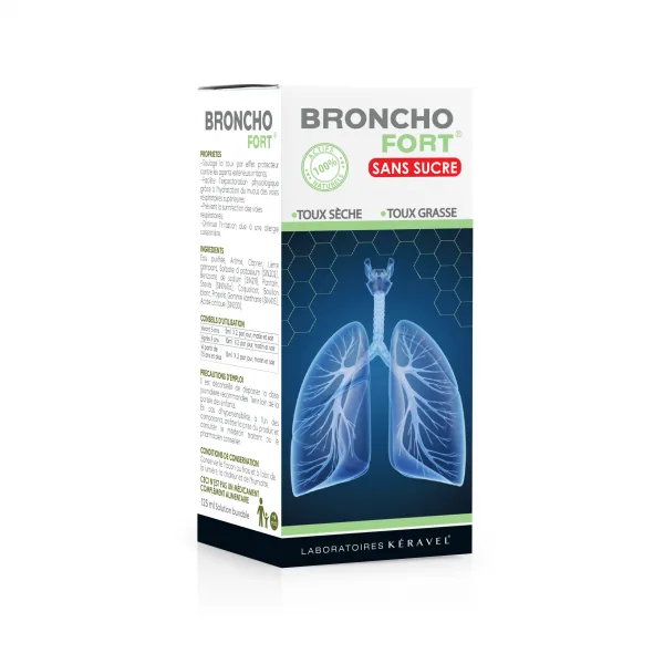 BRONCHOFORT TOUX SÈCHE, GRASSE ET ALLERGIQUE SANS SUCRE 125ML