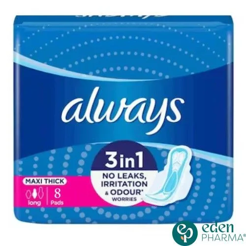 ALWAYS MAXI THICK 3EN1 LONG 8 PADS