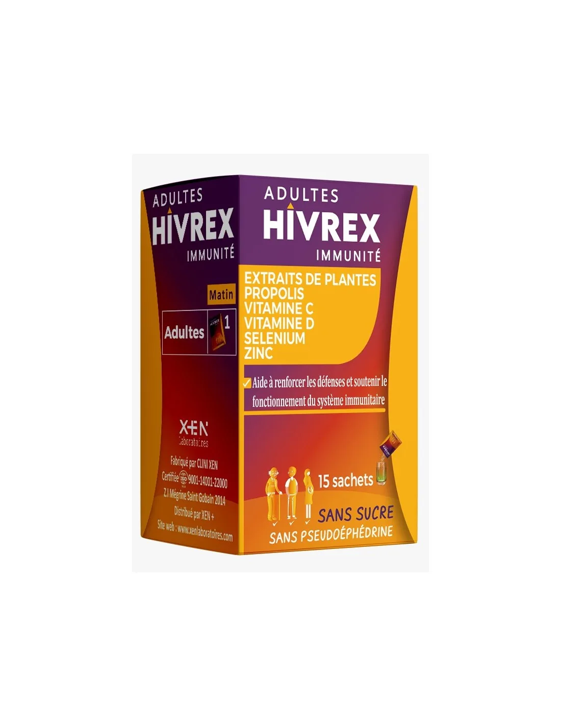 HIVREX IMMUNITÉ ADULTE 15 SACHETS