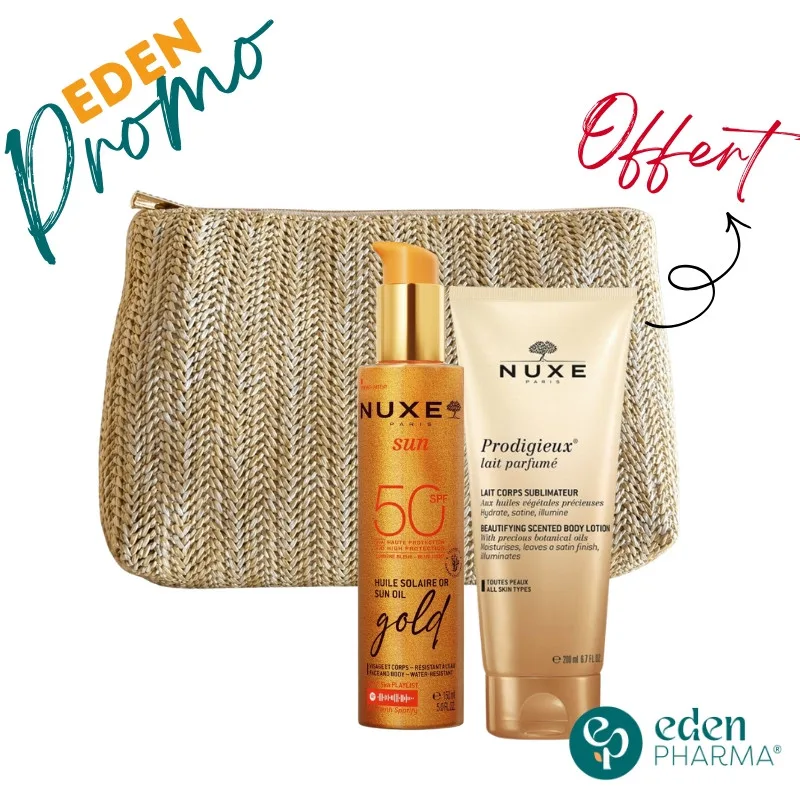 NUXE TROUSSE HUILE SPF50+ GOLD + LAIT DE CORPS 200ML GRATUIT