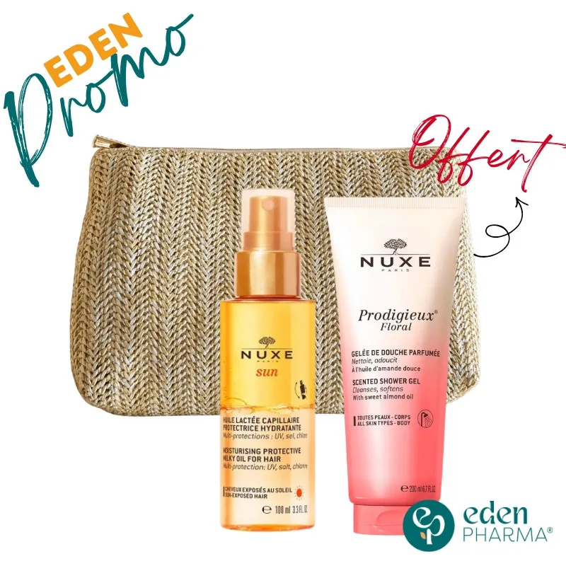 NUXE TROUSSE SUN HUILE LACTÉE CAPILLAIRE 100ML + GELEE FLORALE DE DOUCHE 200ML GRATUIT