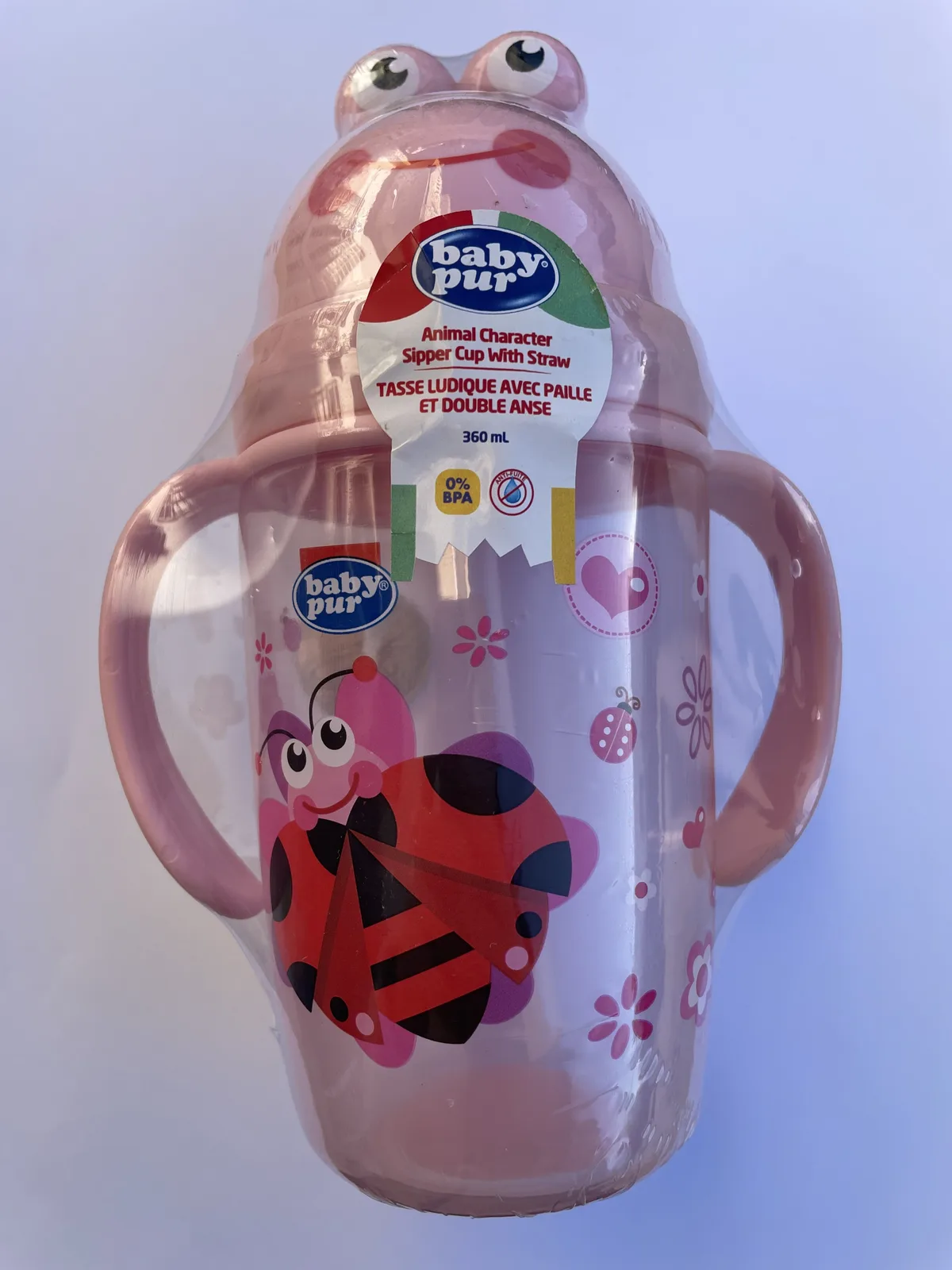 BABY PUR TASSE LUDIQUE AVEC PAILLE ET DOUBLE ANSE,360ML
