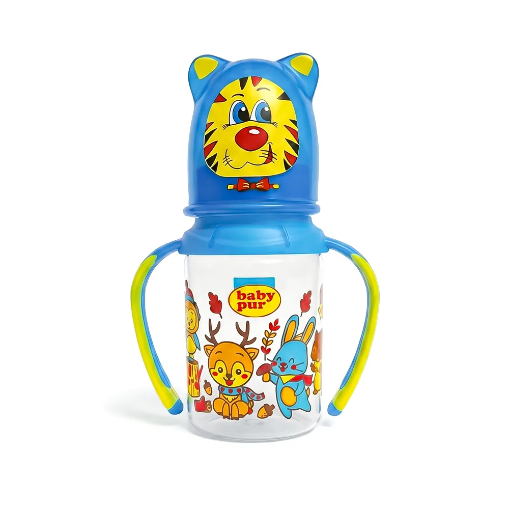 BABY PUR BIBERON PLASTIQUE AVEC ANSES AMOVIBLE 125ML REF 1013