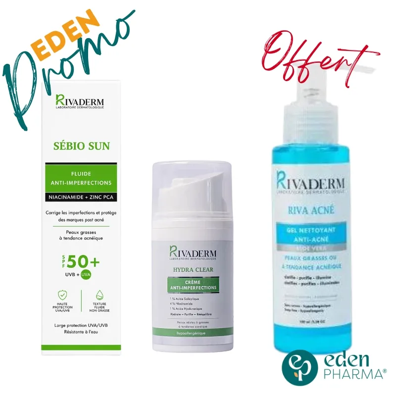 RIVADERM TRIO ROUTINE ANTI-IMPERFECTIONS GEL NETTOYANT RIVACNE OFFERT