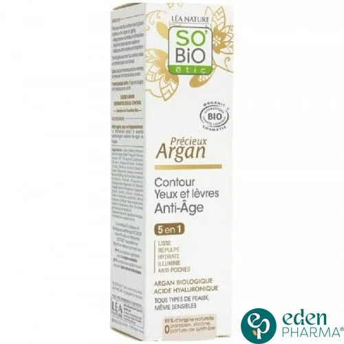 SO BIO PRECIEUX ARGAN CONTOUR YEUX ET LEVRES ANTI AGE 5EN1 15ML