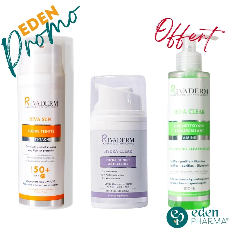 RIVADERM TRIO ROUTINE ANTI-TACHE RIVACLEAR GEL NETTOYANT OFFERT