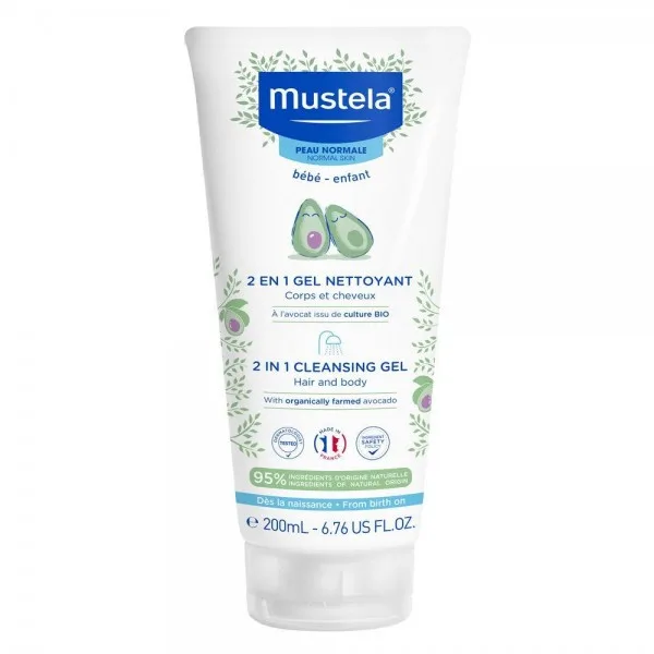 MUSTELA GEL CHEVEUX ET CORPS 2EN1, 200ML