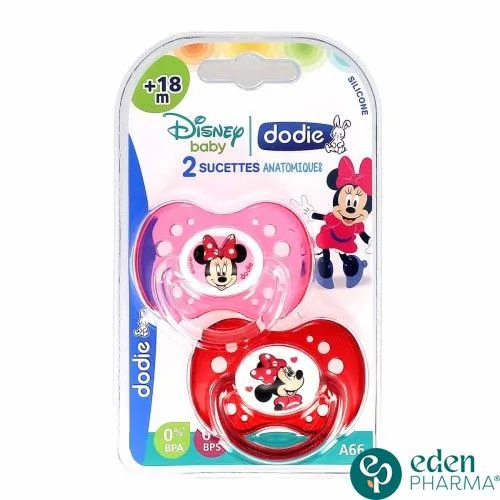DODIE DISNEY BABY 2 SUCETTES ANATOMIQUES ROSE SILICONE 18 MOIS ET +