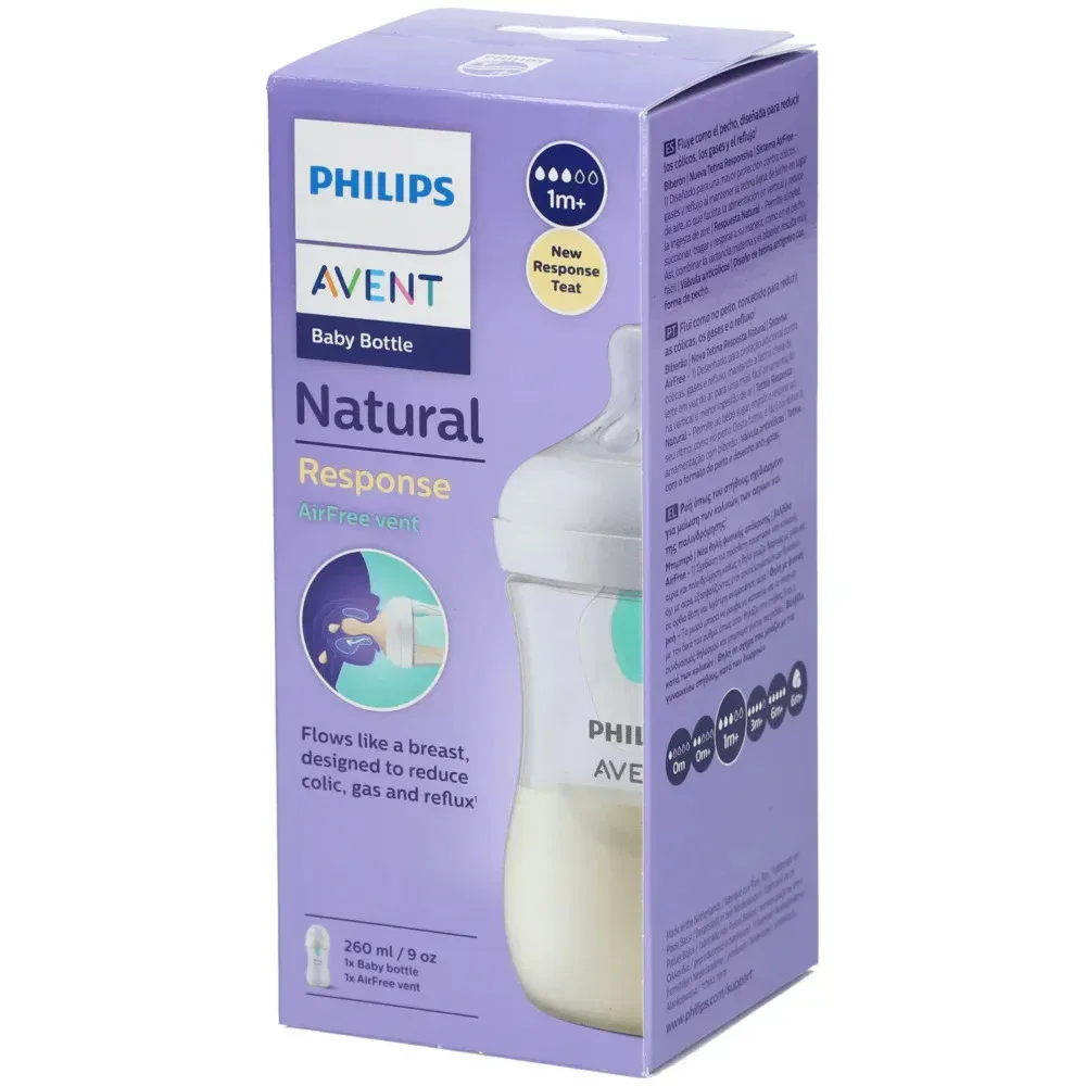 AVENT NATURAL RESPONSE BIBERON VALVE AIRFREE 1 MOIS+ DÉBIT 3 260ML