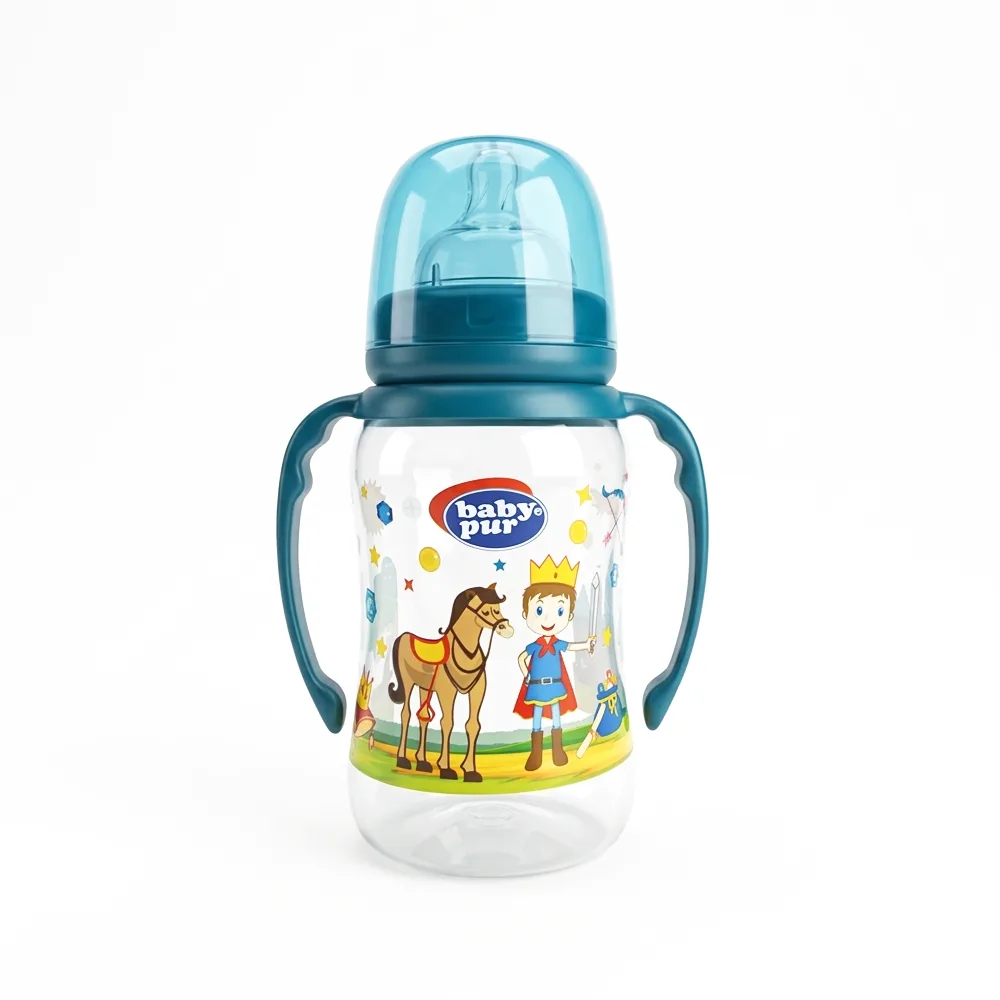 BABY PUR BIBERON LARGE EN PLASTIQUE AVEC ANSE 250ML REF 9031