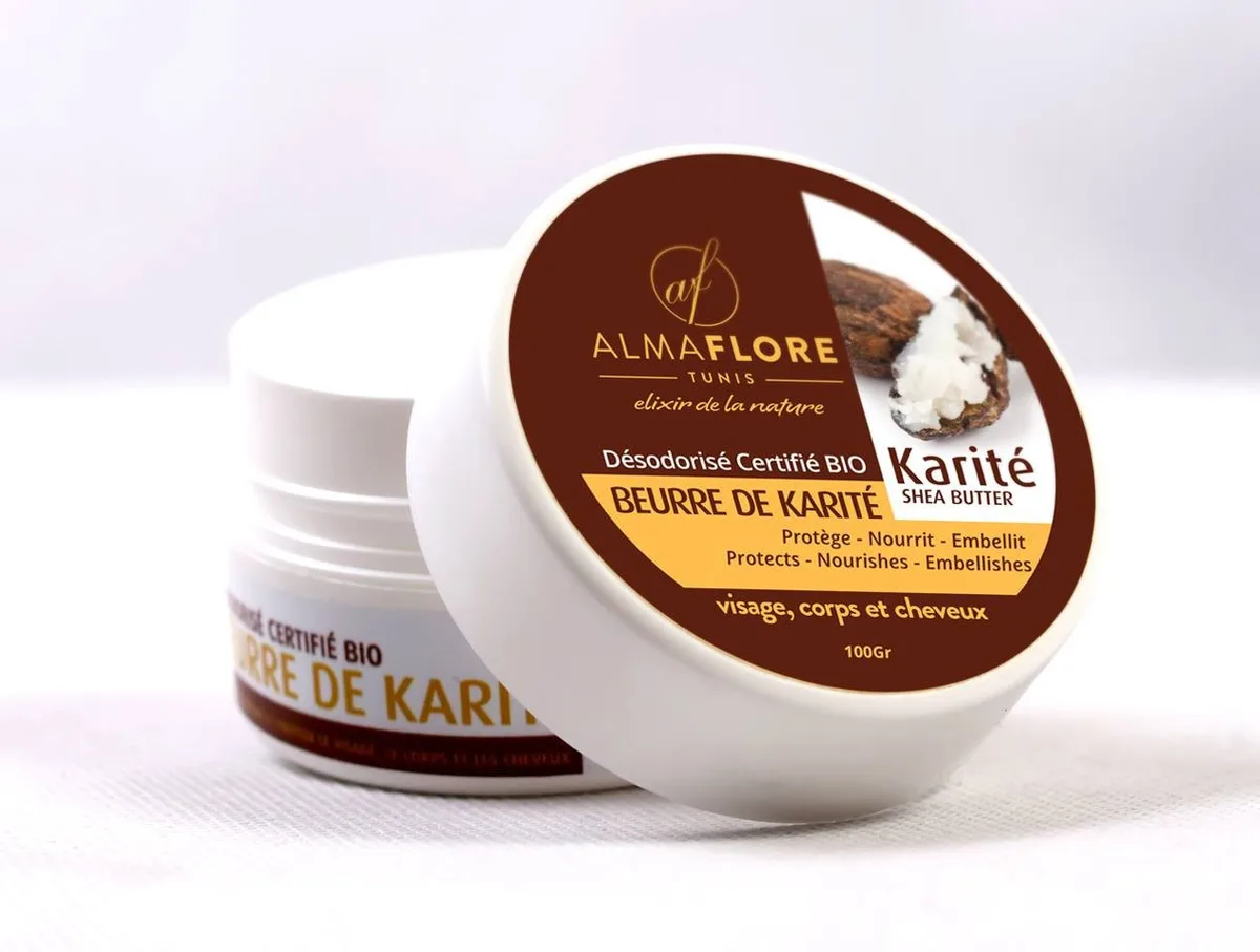 ALMAFLORE BEURRE DE KARITE DESODORISE CERTIFIE BIO 100G