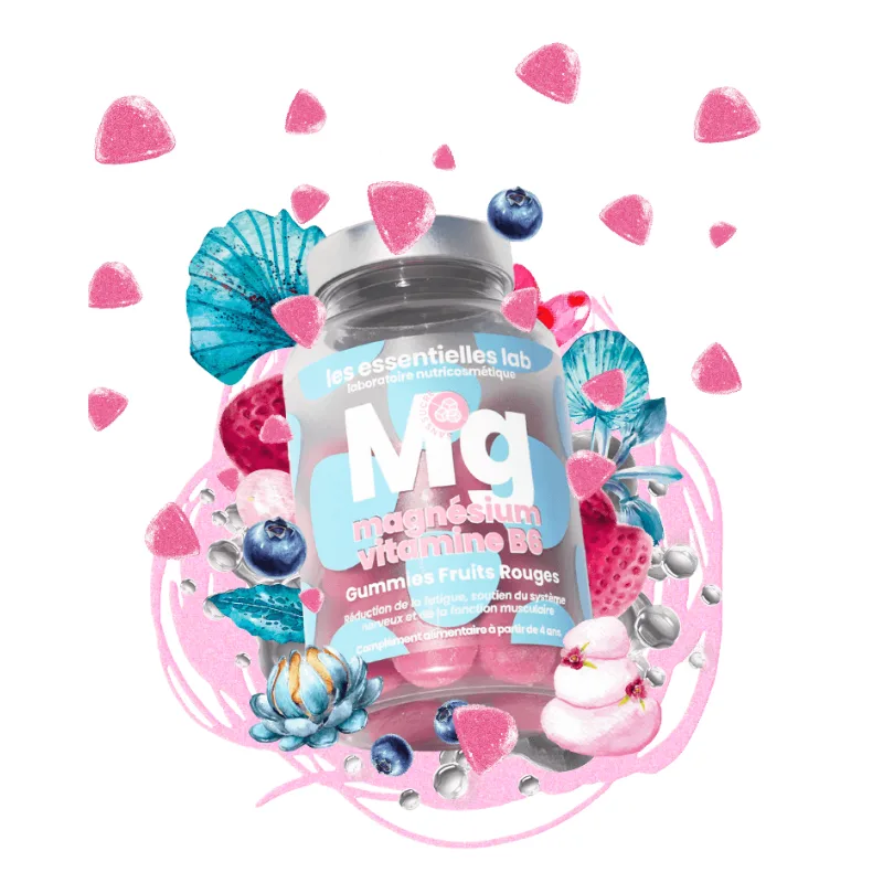 LES ESSENTIELLES LAB MAGNESIUM+VITAMINE B6 GUMMIES FRUITS ROUGES 60 GUMMIES