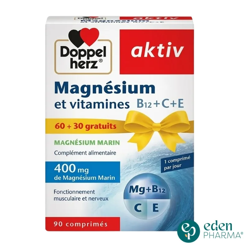 AKTIV PACK MAGNESIUM VITAMINES C+E 2+1 GRATUIT 90 COMPRIMES