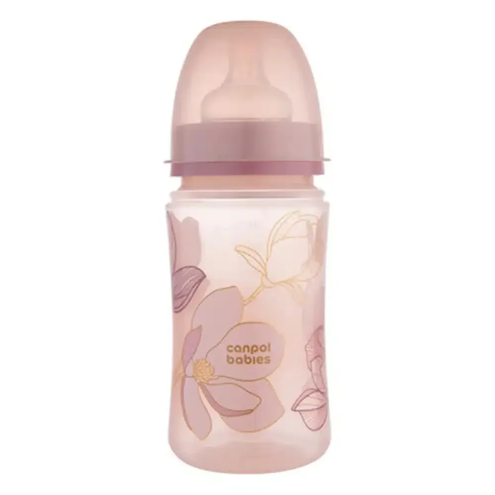 CANPOL BABIES BIBERON ANTICOLIQUE COL LARGE GOLD ROSE 240ML