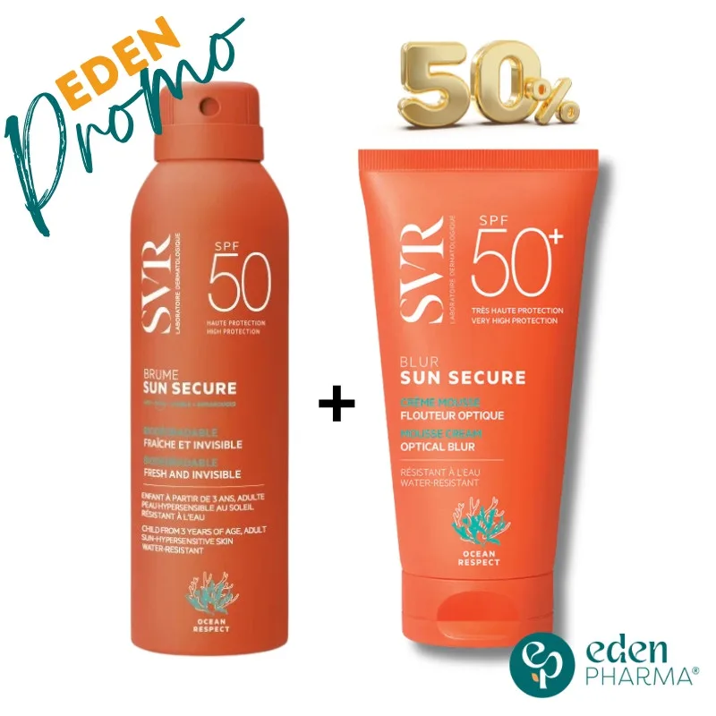 PACK SVR SUN SCURE BRUME SPF 50+ 200ML + SVR SUN SECURE BLUR SPF50+ (-50%)