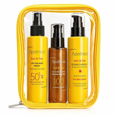 APOTHICA TROUSSE (LAIT SOLAIRE SPRAY 150ML+ECRAN CHEVEUX 150ML+HUILE BRONZANTE 100ML GRAT)