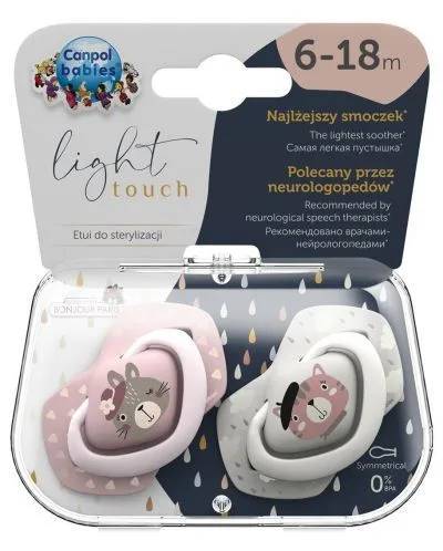CANPOL BABIES 2 SUCETTES UNIVERSELLES 6-18M BONJOUR PARIS 22/648