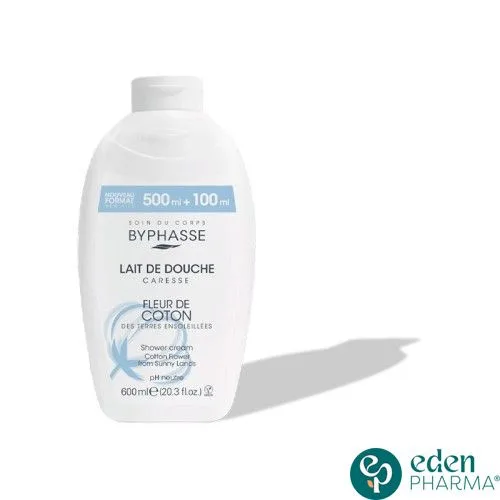 BYPHASSE LAIT DE DOUCHE CARESSE FLEUR DE COTON 600ML