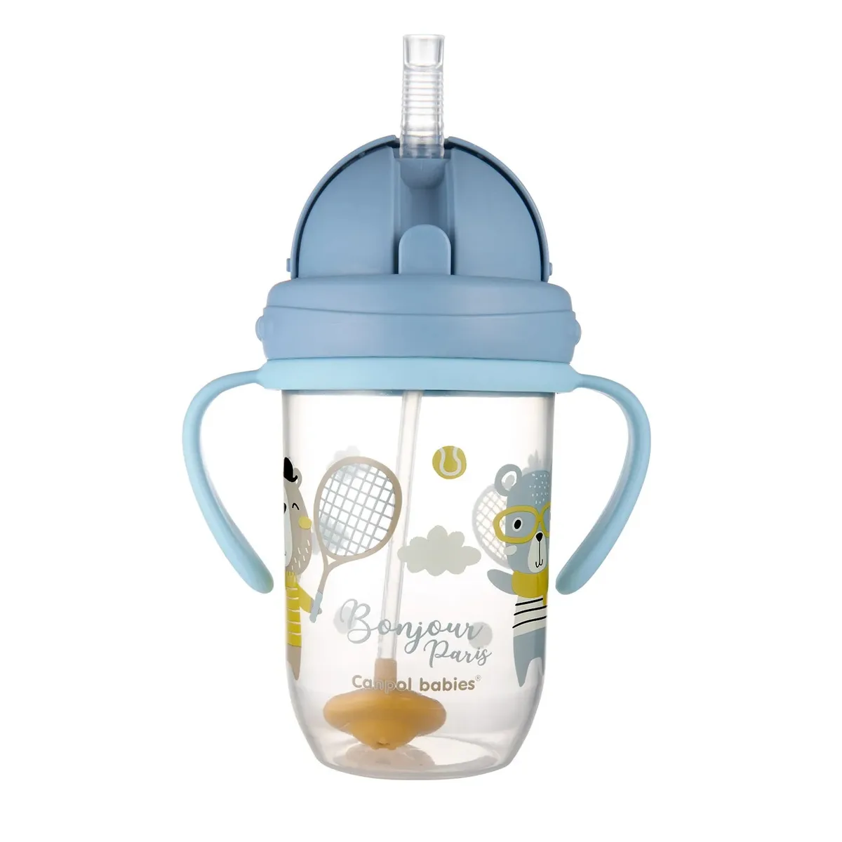 CANPOL BABIES tasse avec paille bonjour paris bleu 270 ml /ref56/607
