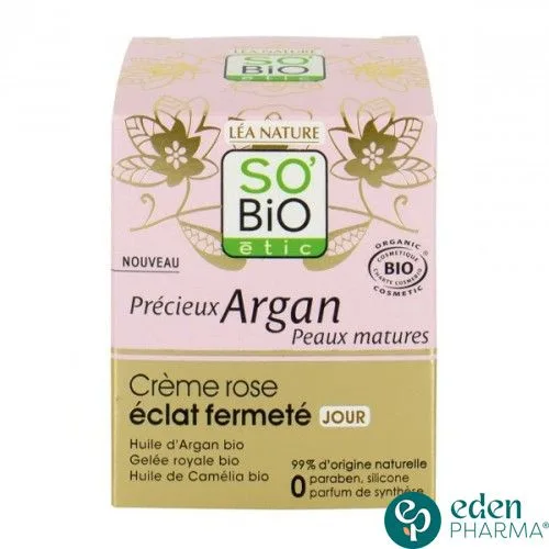 SO BIO PRECIEUX ARGAN PEAUX MATURES CREME ROSE ECLAT FERMETE JOUR 50ML