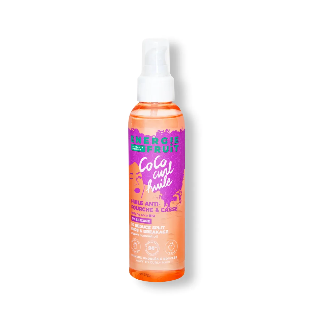 ENERGIE FRUIT HUILE ANTI FOURCHE ET CASSE CHEVEUX BOUCLES COCO CURLY 150ML