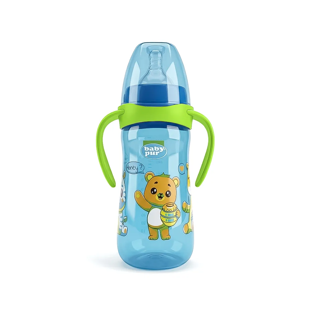 BABY PUR BIBERON EN PLASTIQUE LARGE AVEC ANSE 330ML REF 76302