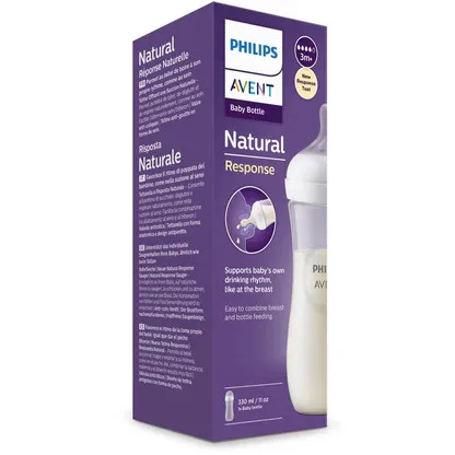AVENT BIBERON NATURAL RESPONSE EN PLASTIQUE 3M+ 330ML SCF906/01