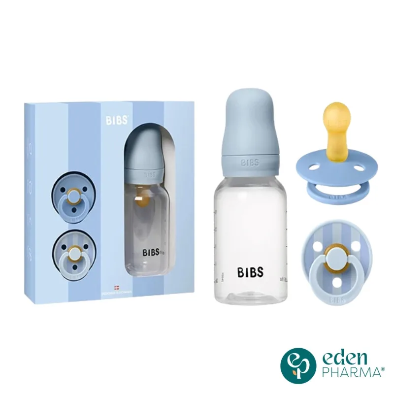 BIBS PACK BIBERON ET 2 SUCETTES BLEU