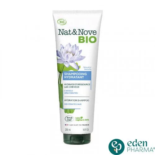 NAT&NOVE BIO SHAMPOOING HYDRATANT A L'EXTRAIT DE NENUPHAR POUR CHEVEUX DESHYDRATES 250ML