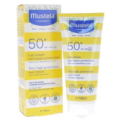 MUSTELA LAIT SOLAIRE TRES HAUTE PROTECTION SPF50+ 100ML