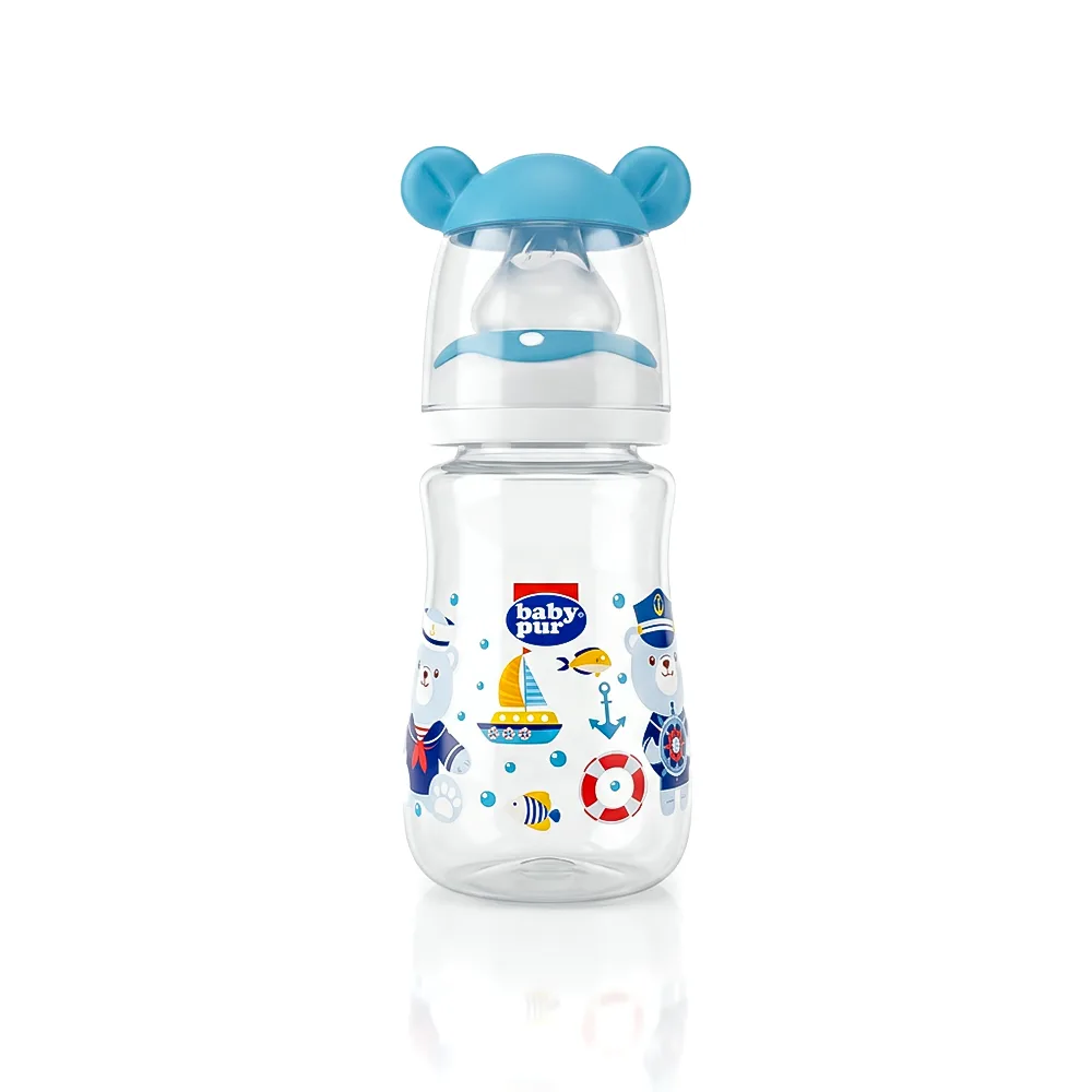 BABY PUR MINI BIBERON FUNNY EN PLASTIQUE 125ML REF 72002