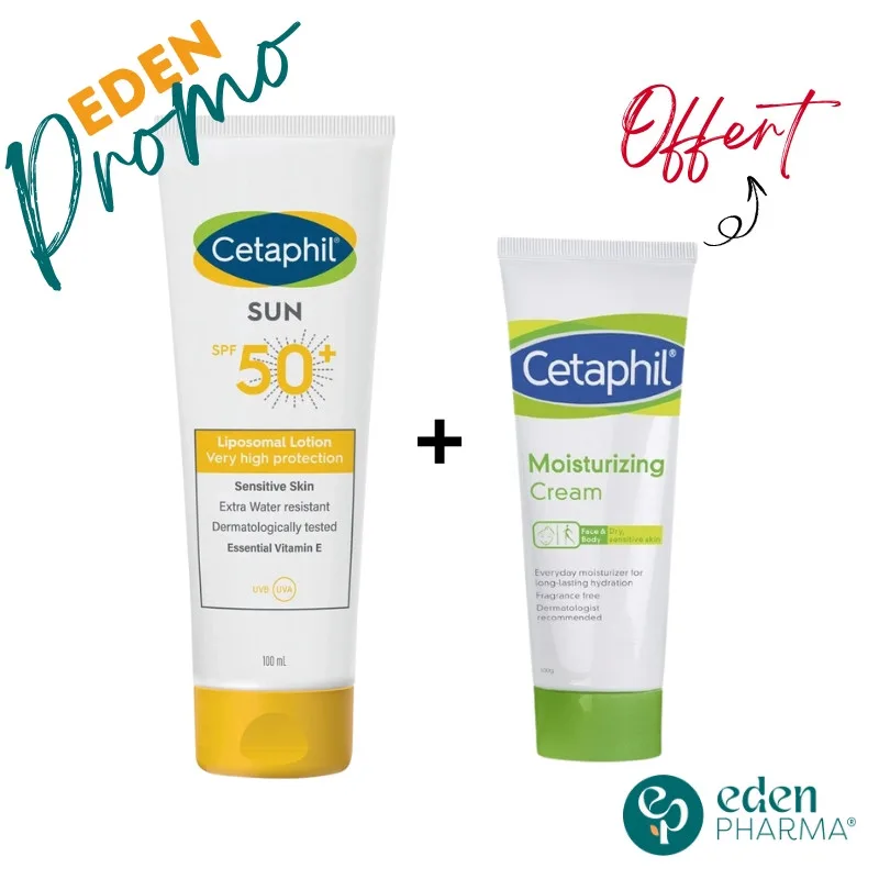 CETAPHIL PACK SUN LIPOSOMAL SPF50+ 100ML + CREME HYDRATANTE 50ML GRATUITE
