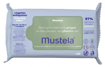 MUSTELA LINGETTES NETTOYANTES A L'AVOCAT BIO *60 LINGETTES